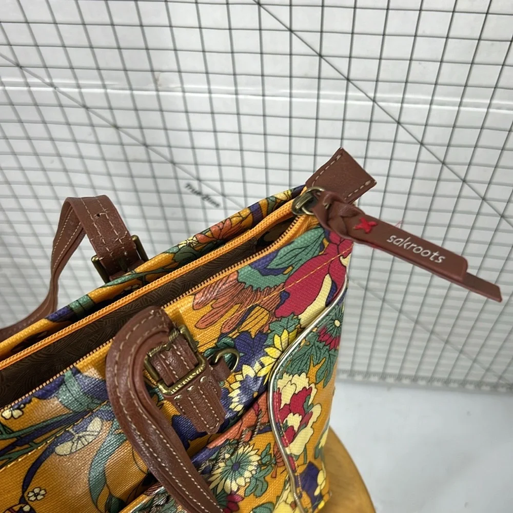 Sakroots, coded, canvas floral, print shoulder bag